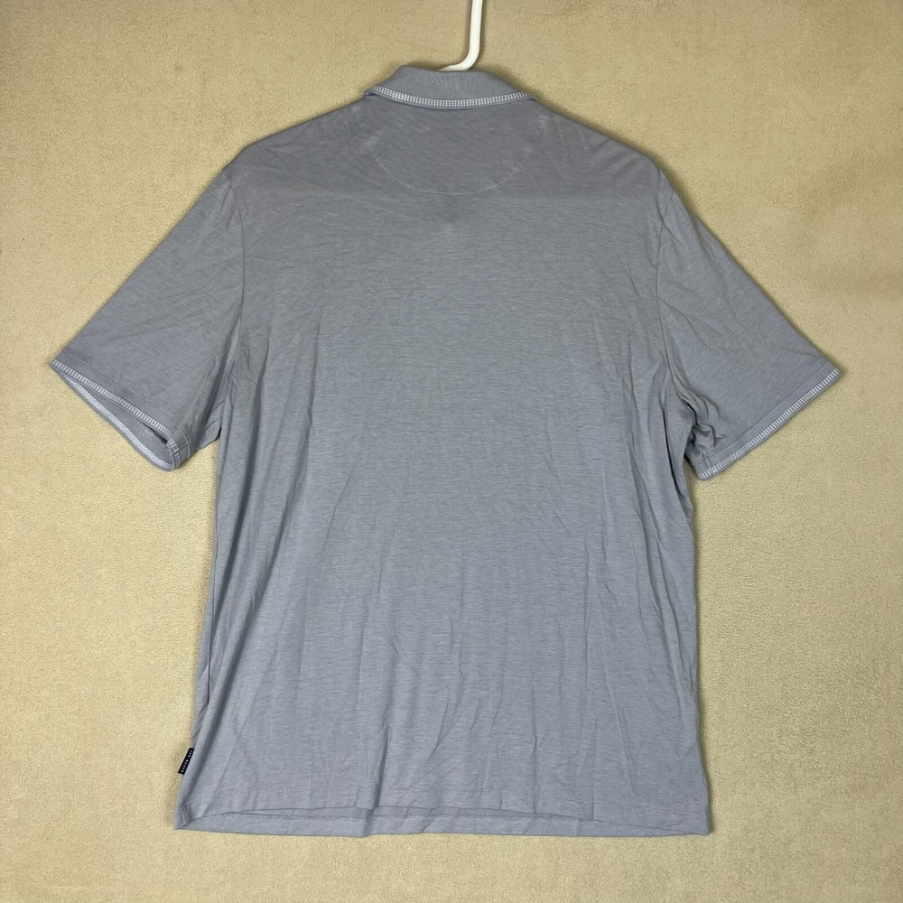 Ted Baker London Polo Shirt Mens 5 XL Gray Short Sleeve Chest Pocket RN95229 - Picture 2 of 8